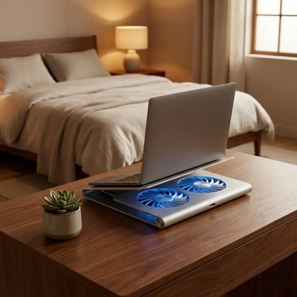 Gaming laptop with an external cooling pad