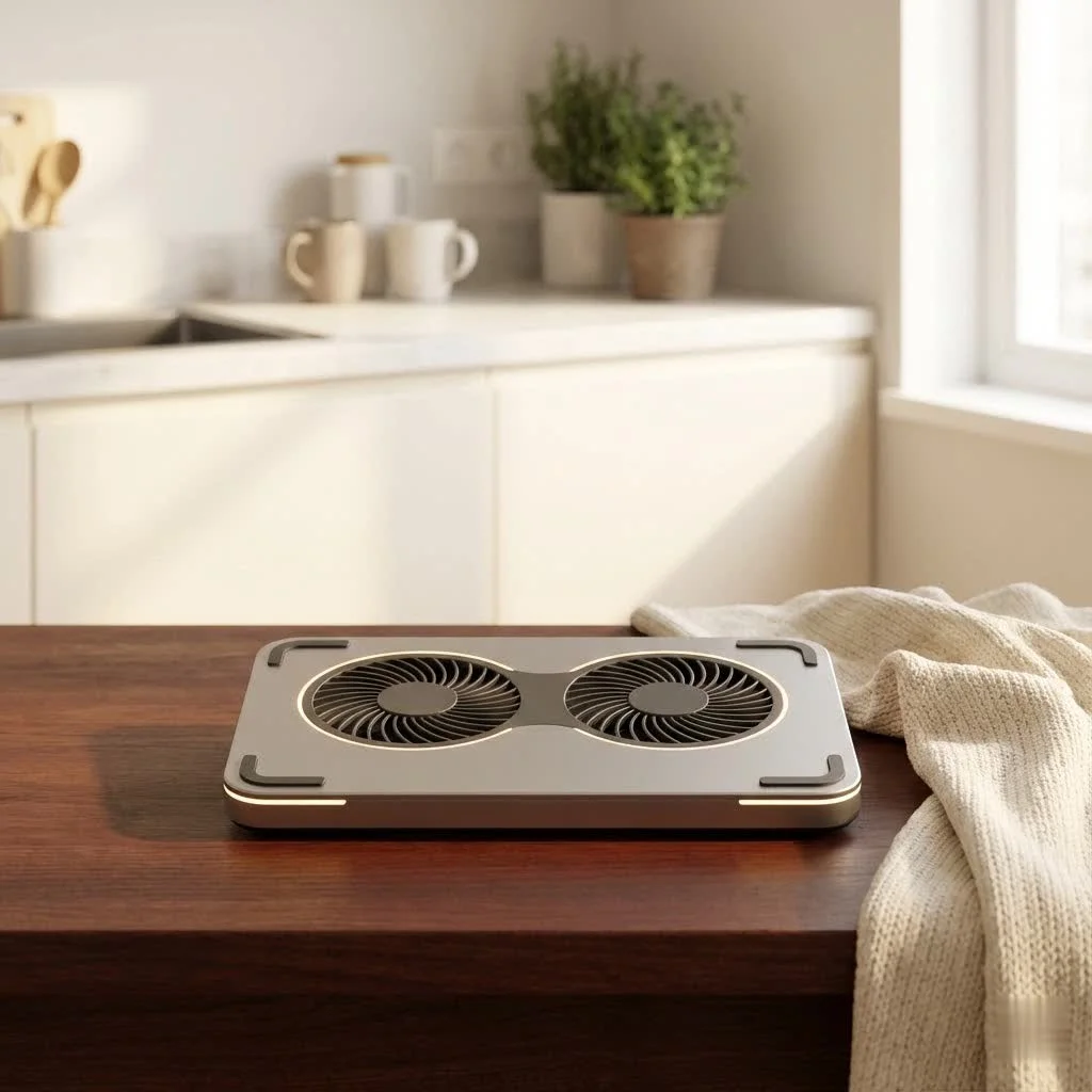 Laptop CPU cooler components and internal cooling system