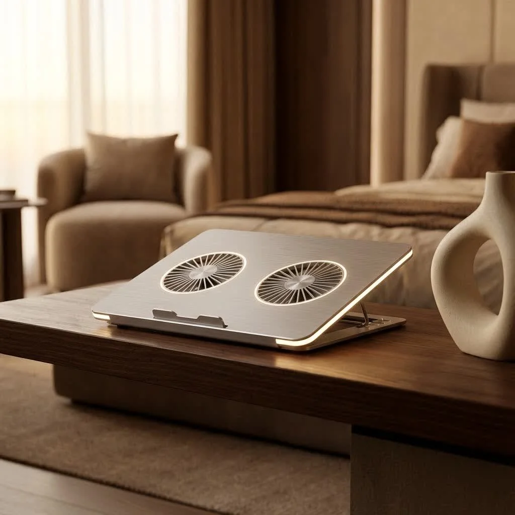 Llano laptop cooler with RGB lighting