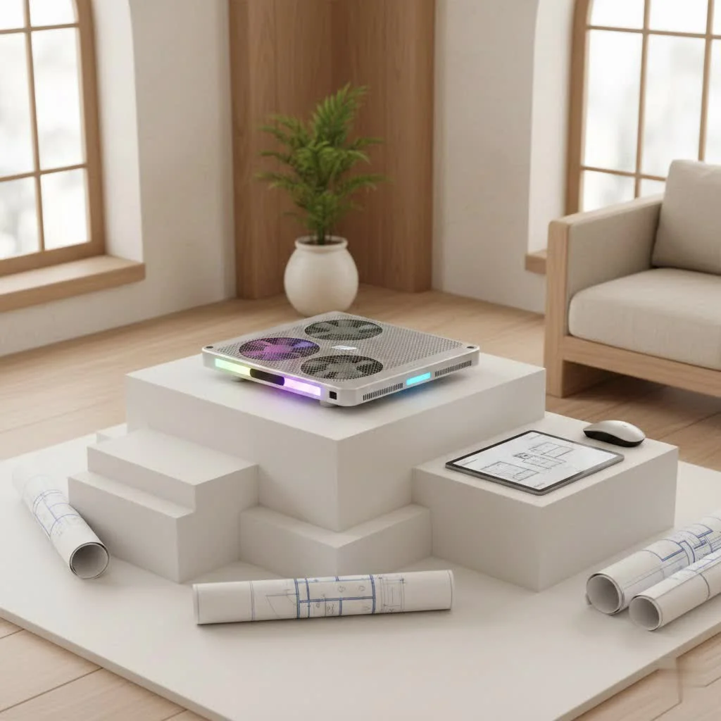 USB laptop cooler with blue LED lights