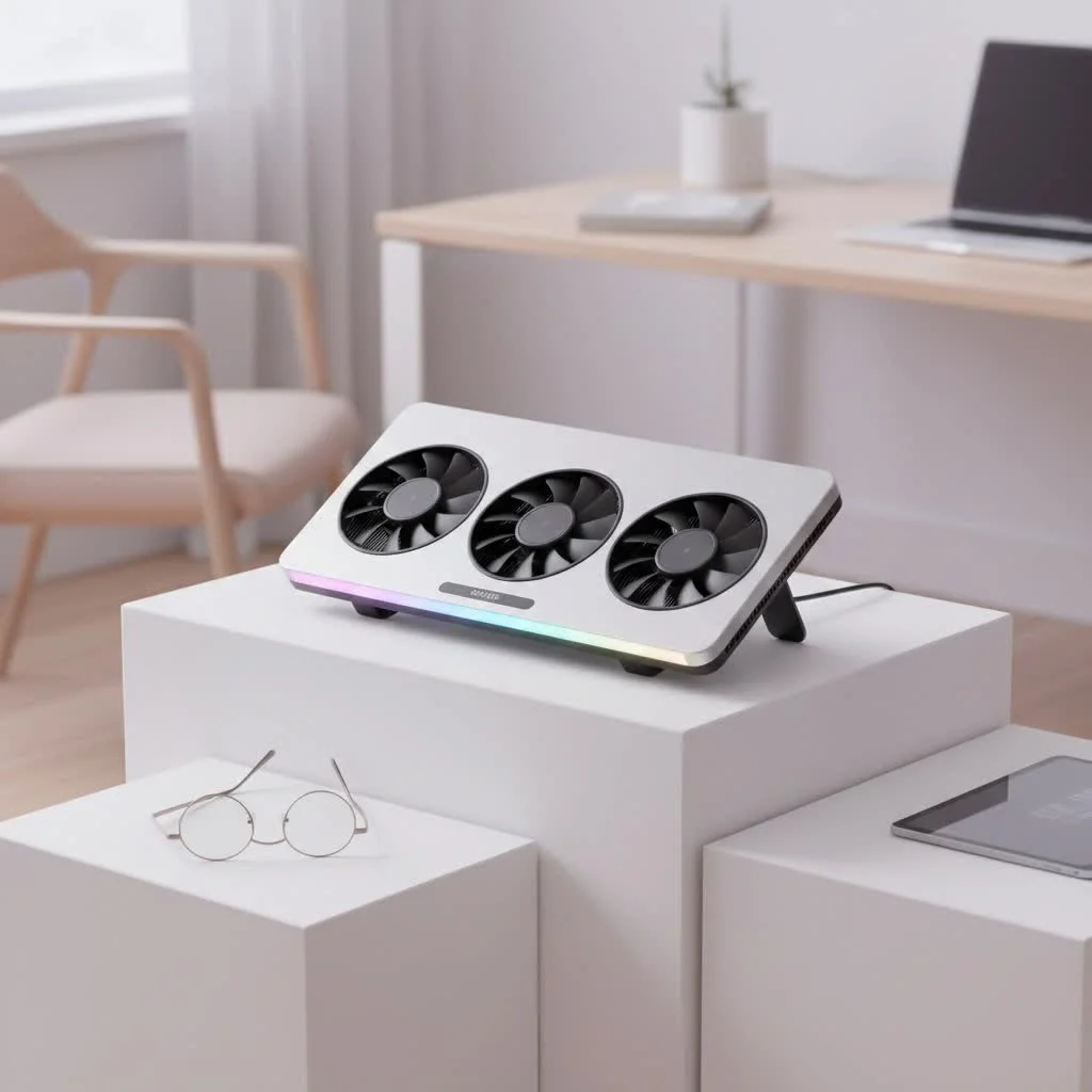 Dell XPS laptop on a cooling pad
