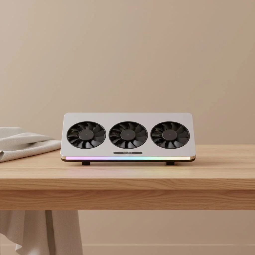 Thermoelectric laptop cooler actively cooling a gaming laptop