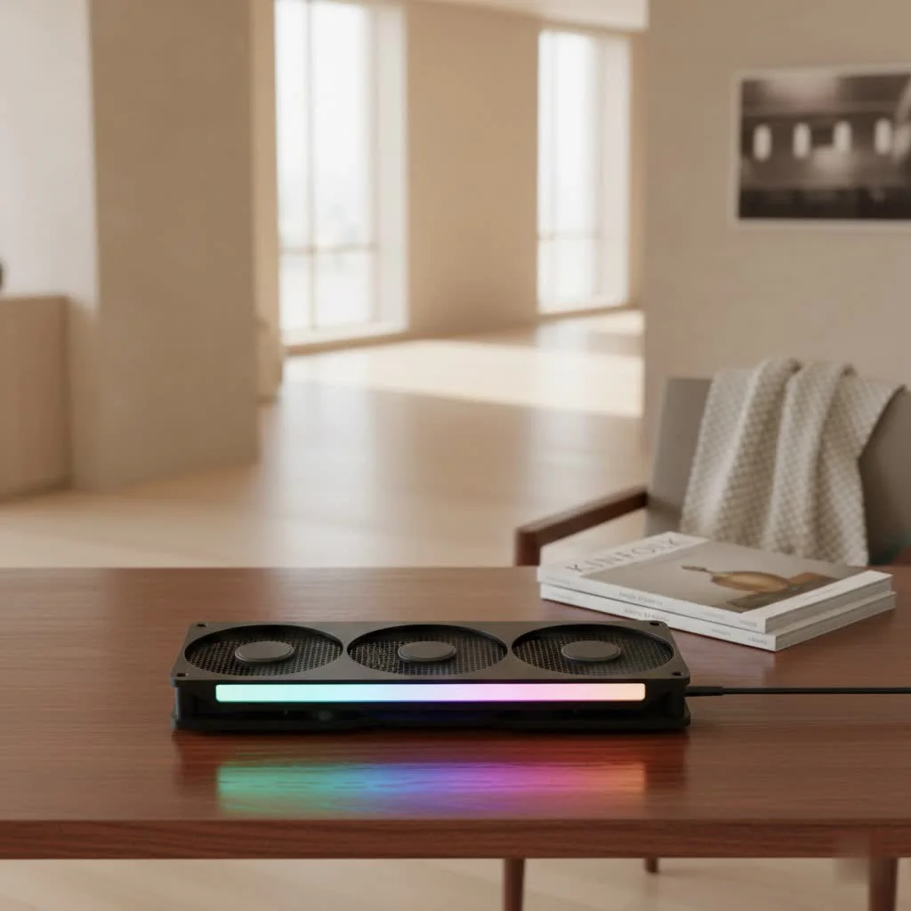 Laptop with a base cooler underneath