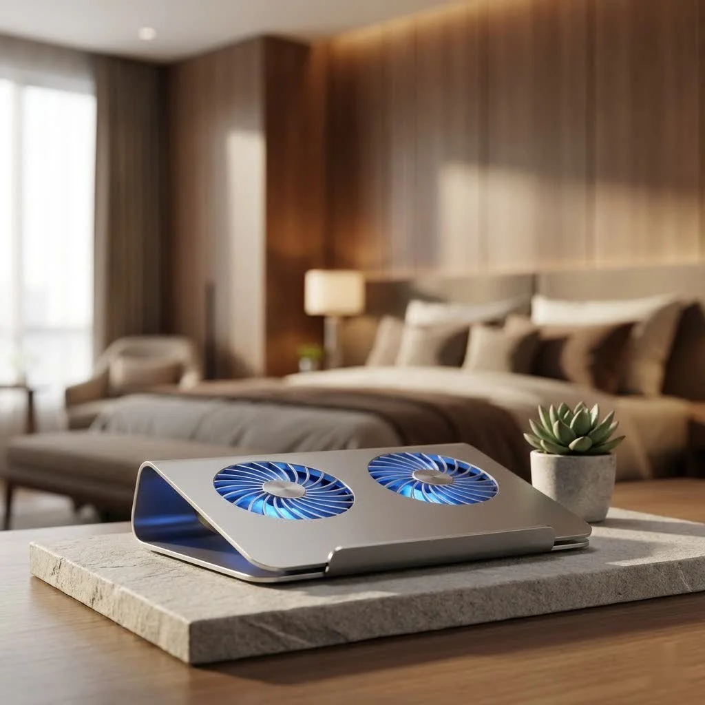 High performance laptop cooler with blue LED lights